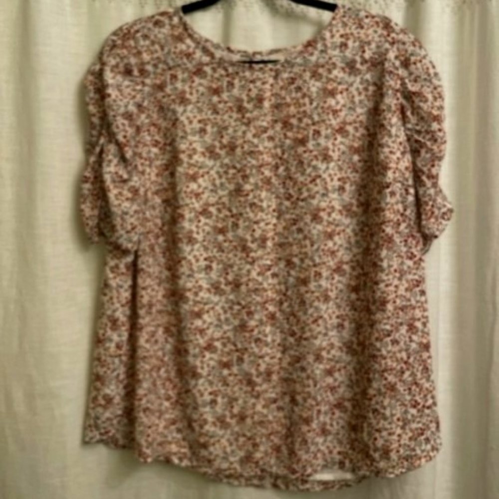 Loft floral puff sleeve top Plus size 16